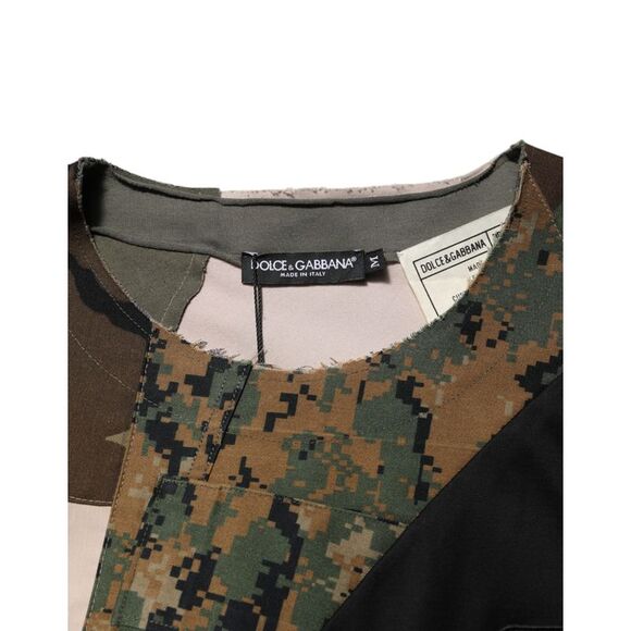Dolce & Gabbana Multicolor Patchwork Cotton CrewNeckMen's T-shirt (Pre-Owned)